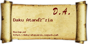 Daku Atanázia névjegykártya
